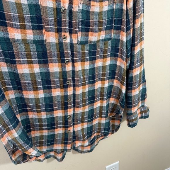 Pilcro flannel Anthro  Plisse Plaid Button Down Shirt - XS - Picture 5 of 6